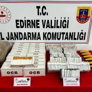 Edirne’de çok sayıda kaçak makaron ve tütün ele geçirildi