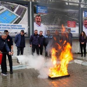 İzmir İtfaiyesinden zabıta personeline yangın güvenlik eğitimi