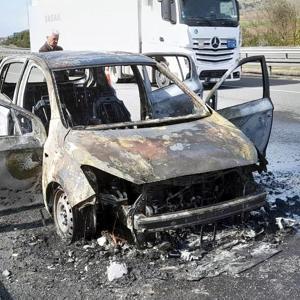 Anadolu Otoyolu’nda otomobil yangını