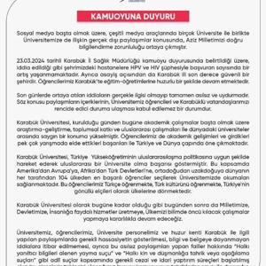 Karabük Üniversitesi Rektörlüğü’nden HIV paylaşımlarıyla ilgili açıklama: Hukuki süreç başlatıldı