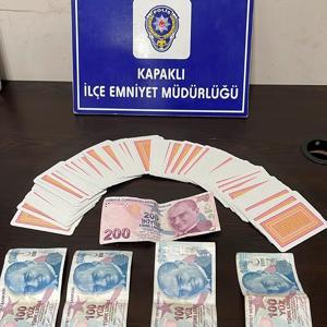 Kapaklıda kumar oynayan 4 kişiye 25 bin 700 lira ceza uygulandı
