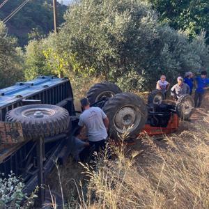 Muğlada traktör devrildi; 1 ölü, 1 yaralı
