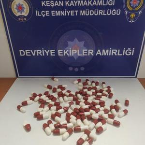 Edirne’de 96 sentetik uyuşturucu hap ele geçirildi; 1 gözaltı