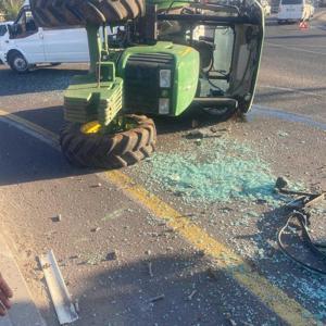 Diyarbakır’da devrilen traktörün sürücüsü yaralandı