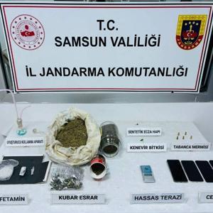 Samsun’da evinde uyuşturucu ele geçirilen şüpheliye gözaltı