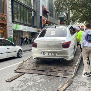 Abartı egzoz ve havalı süspansiyonla yakalandı, otomobili çekildi