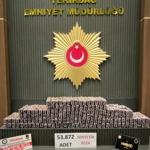 Tekirdağ’da 53 bin 872 sentetik ecza hap ele geçirildi