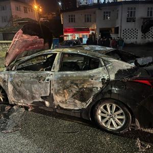 Sürücüyü silahla yaralayıp, otomobilini ateşe verdi