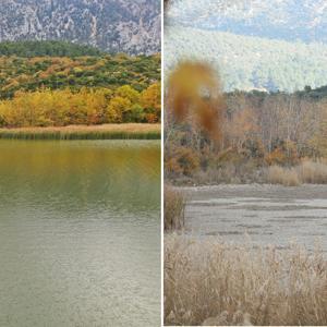 Kovada Gölünde su çekildi, iskeledeki seyir terasından çatlak topraklar izlenir hale geldi