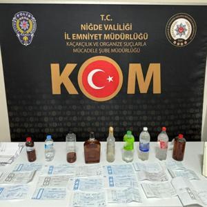 Niğdede sahte içki ve tefecilik operasyonu: 2 gözaltı