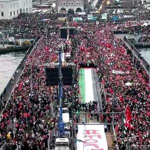 1 Ocakta Galatada Gazze yürüyüşü: Yüz binlerce kişi İsrailin katliamına dur diyecek