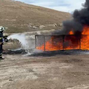 Petrol kuyusunda çıkan yangını itfaiye söndürdü