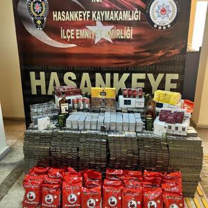 Hasankeyfte 9290 paket kaçak sigara ele geçirildi