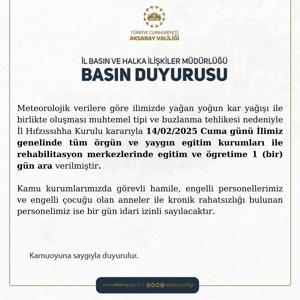 Aksaray’da okullara kar tatili