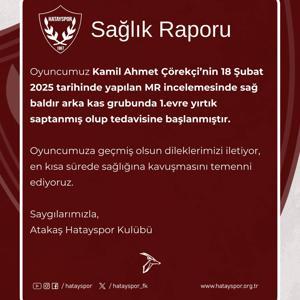 Hatayspor’da kaptan Kamil Ahmet Çörekçi sakatlandı