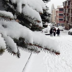 Karsta aralıklarla etkili olan kar, etrafı beyaza bürüdü