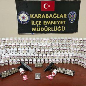 İş yerinde uyuşturucu ve ruhsatsız silahla yakalandı