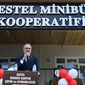 Kestel Belediyesi tarafından yenilenen Kestel Minibüs Kooperatifi hizmete açıldı
