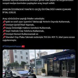Beşiktaşta Çakar İhlali: Araç Sahibi Cezalandırıldı
