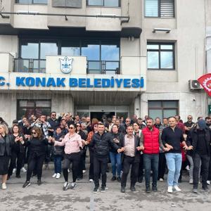 Konak Belediyesi işçilerinden toplu iş sözleşmesi eylemi