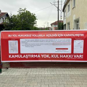 Arsa sahipleri, 25 yıl önce kamulaştırma yapılmadığını öne sürüp yolu kapattı