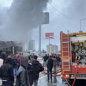 Rizede iş yerinde çıkan yangın söndürüldü
