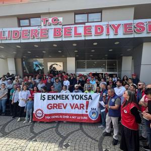 Narlıdere Belediyesi işçileri, grev başlattı