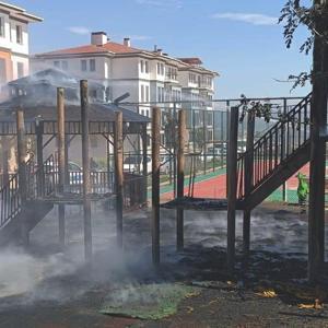Gaziantepte çocuk parkında yangın
