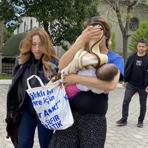 Polisin çalışmasıyla yakalandı, kucağındaki bebekle adliyeye sevk edildi