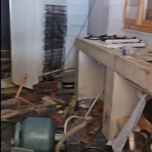 Aç kalan ayılar, belediye başkanının yayla evine girdi