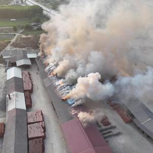 Tokat’ta tuğla fabrikasında yangın