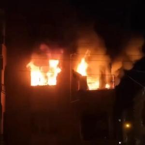 Reyhanlıda apartman dairesi yandı