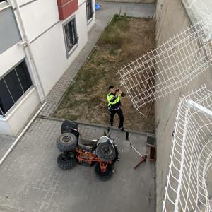 ATV’den düşen çocuk yaralandı, sürücü kaçtı; kaza kamerada
