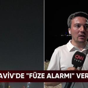 Canlı yayında patlama sesleri: Tel Aviv’de füze paniği | Saldırı anı CNN TÜRK kamerasında
