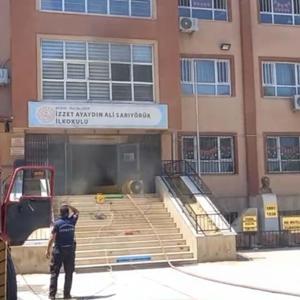 İlkokulda çıkan yangın söndürüldü