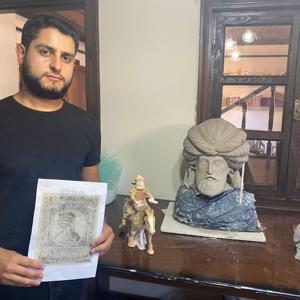 Sinan Paşa’nın büstü, hiçbir sanat eğitimi almayan Suriyeli uyruklu Hüseyin tarafından yapılıyor