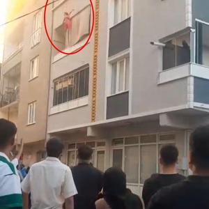 Yangında 3’üncü kattan atlayan babaanne ile aşağı atıp kurtardığı torunu taburcu oldu