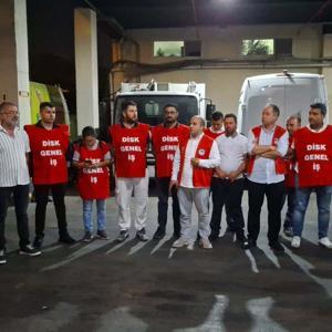 Karşıyaka Belediyesi işçilerinden iş bırakma eylemi