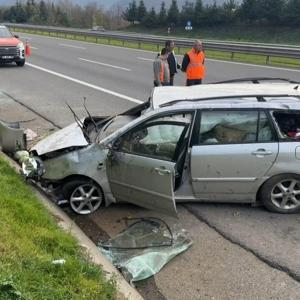 Düzcede otomobil takla attı; 2 yaralı