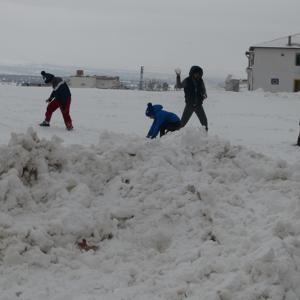 Kiliste karın keyfini çocuklar çıkardı