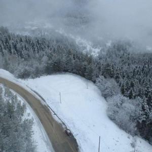 Karabükün yüksek kesimlerinde kar yağışı