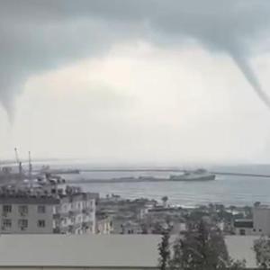 Silifke açıklarında oluşan 2 hortum kamerada