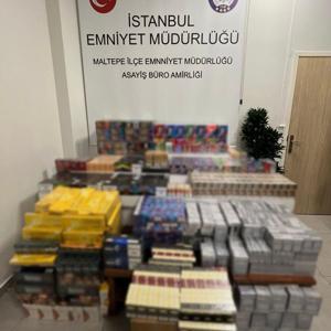 Maltepe’de 2 eve düzenlenen operasyonda çok sayıda kaçak ürün ele geçirildi