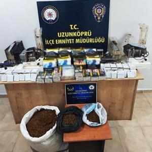 Edirne’de çok sayıda makaron ve kaçak tütün ele geçirildi