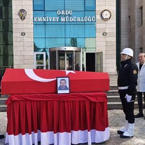 Orduda trafik kazasında hayatını kaybeden polis, toprağa verildi
