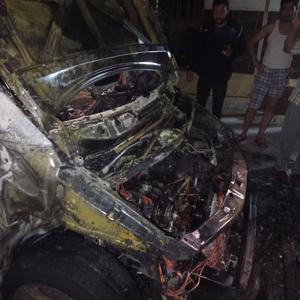 Hatay’da otomobil yangını