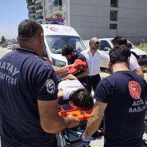 Ayağı motosikletin tekerine sıkışan kişi yaralandı