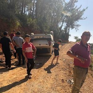 Takla atan otomobilde 6 kişi yaralandı