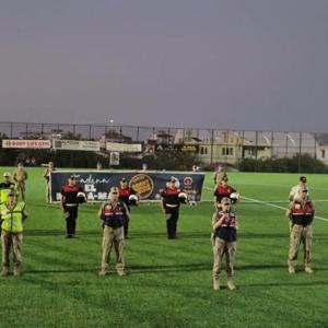 Samandağda jandarmadan futbol maçında farkındalık çalışması