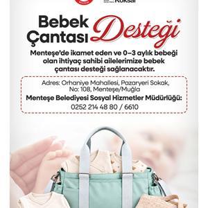 Menteşe Belediyesinden bebek çantası desteği